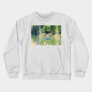 Couple Floating Down the Penticton River Channel in Summer Crewneck Sweatshirt